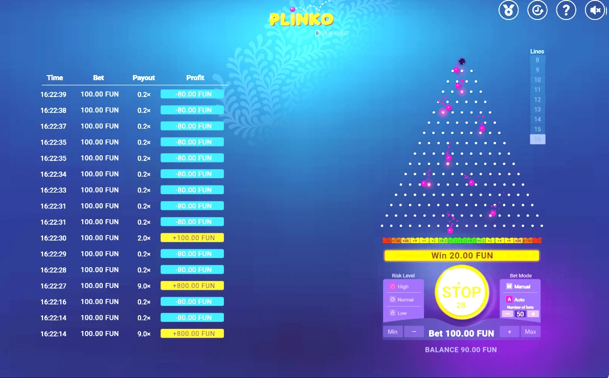 Игра в Plinko онлайн