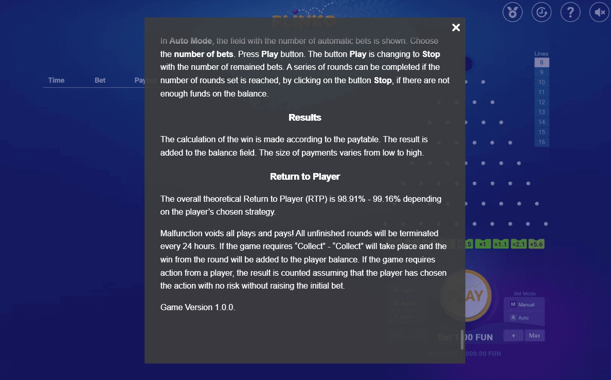 Максимальные выигрыши в Plinko